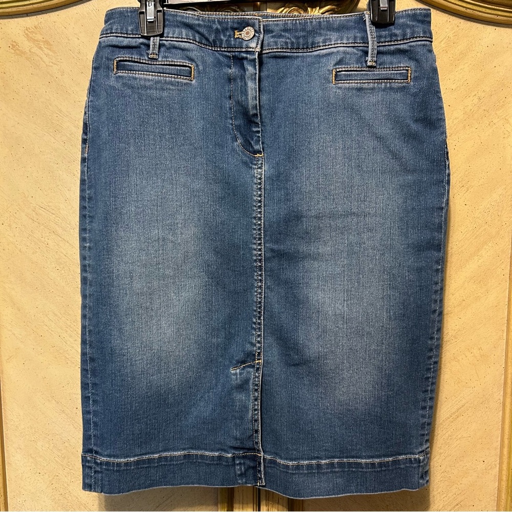 Talbots Blue Denim Skirt New NWOT